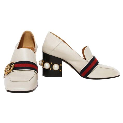 gucci pearl loafers|gucci loafers with heel.